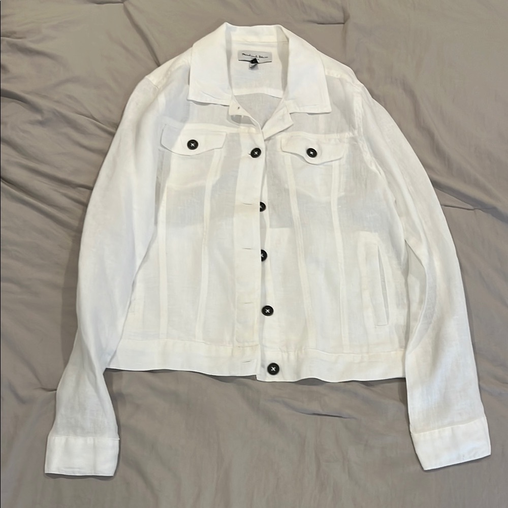MICHEAL STARS LOS ANGLES Women's White Denim Jacket